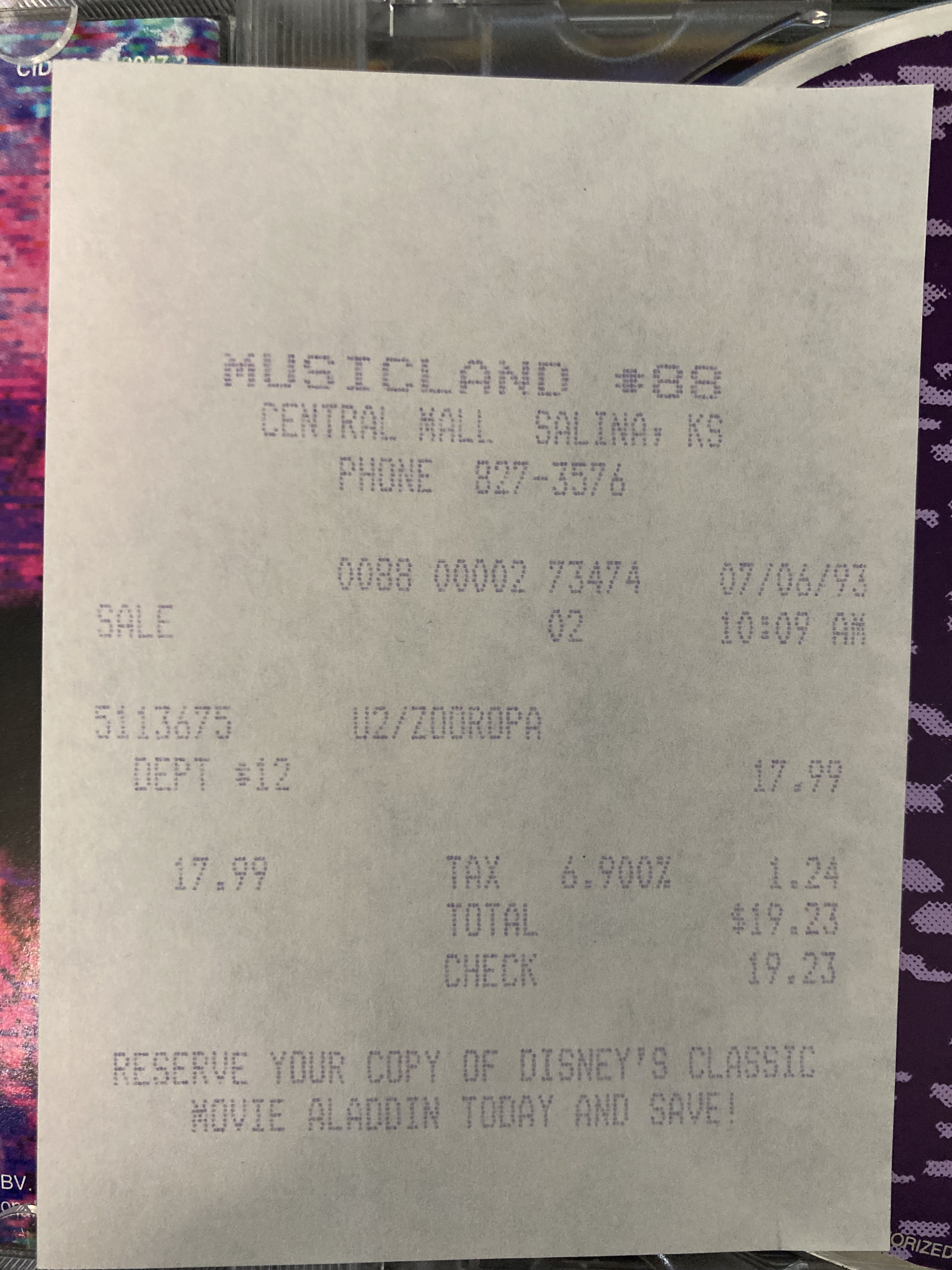 1993-07-06 U2 Zooropa Salina Kansas 001